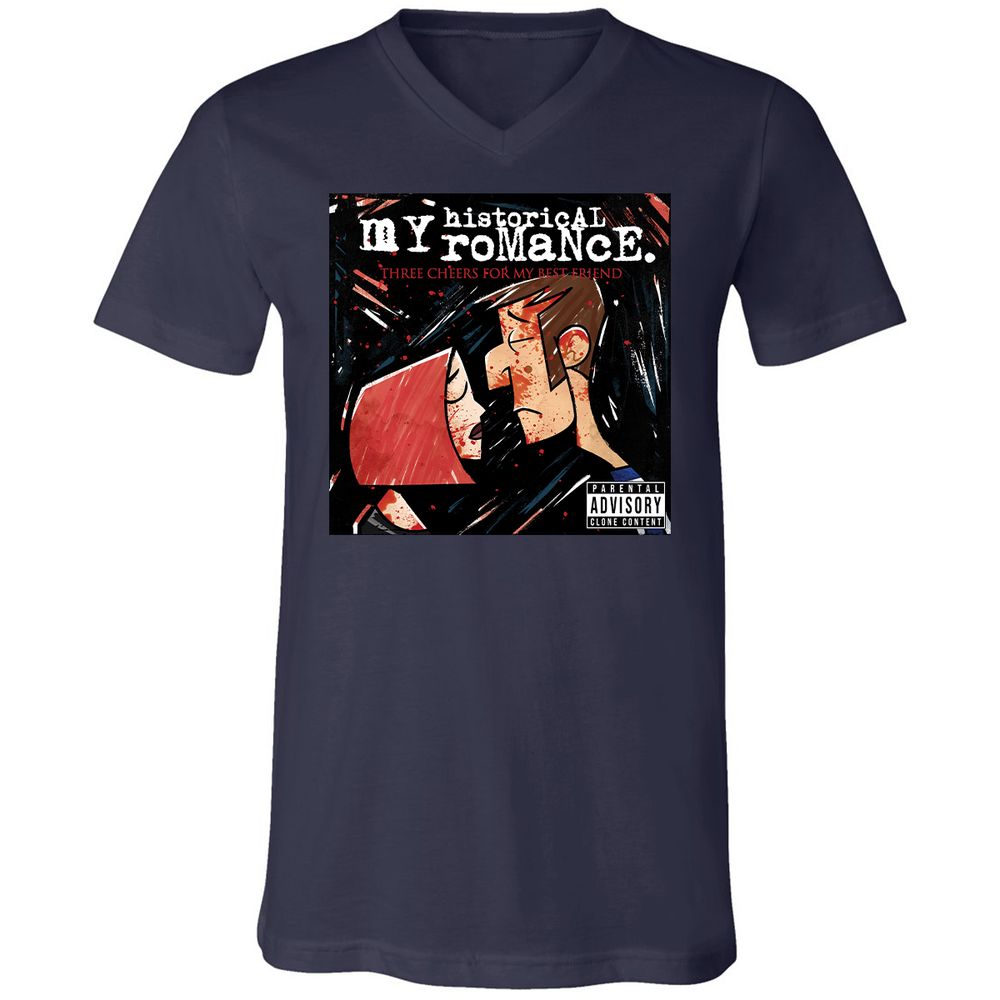 Unisex V-Neck T-Shirt - H61NCCYZ - Navy - 2