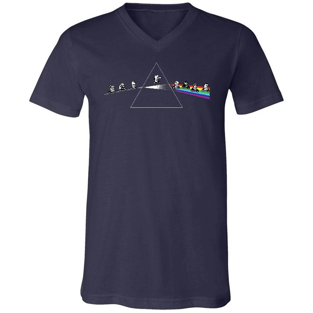 Unisex V-Neck T-Shirt - 6E3X2CED - Navy - 2