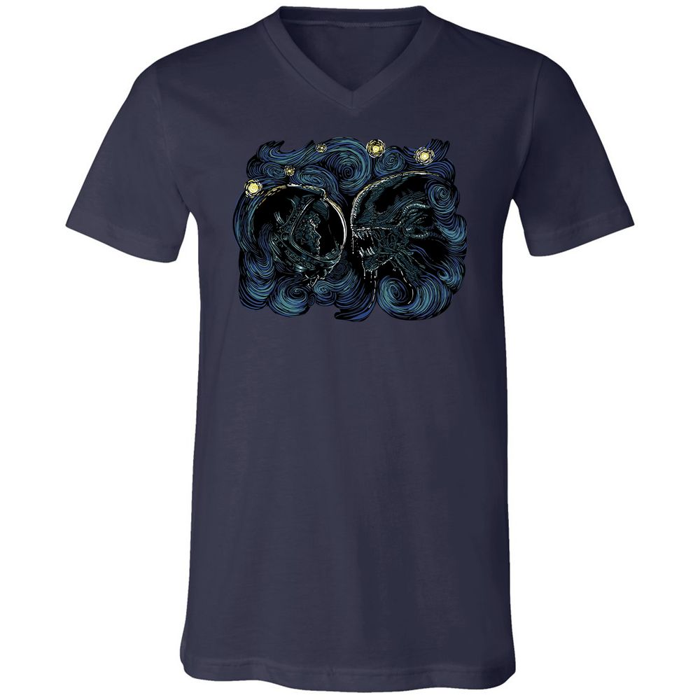 Unisex V-Neck T-Shirt - FEKEPGP3 - Navy - 2