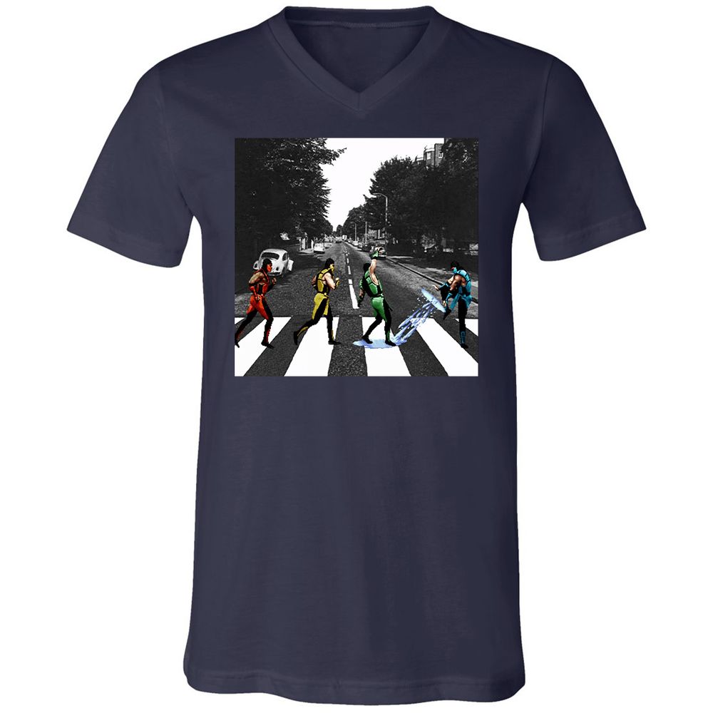 Unisex V-Neck T-Shirt - WGRSL124 - Navy - 2