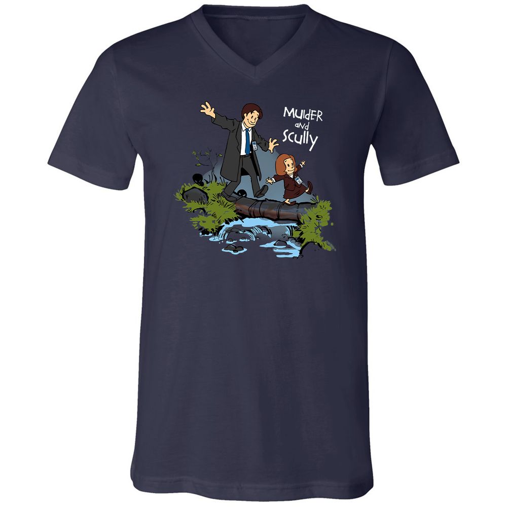 Unisex V-Neck T-Shirt - D8ASUAR5 - Navy - 2