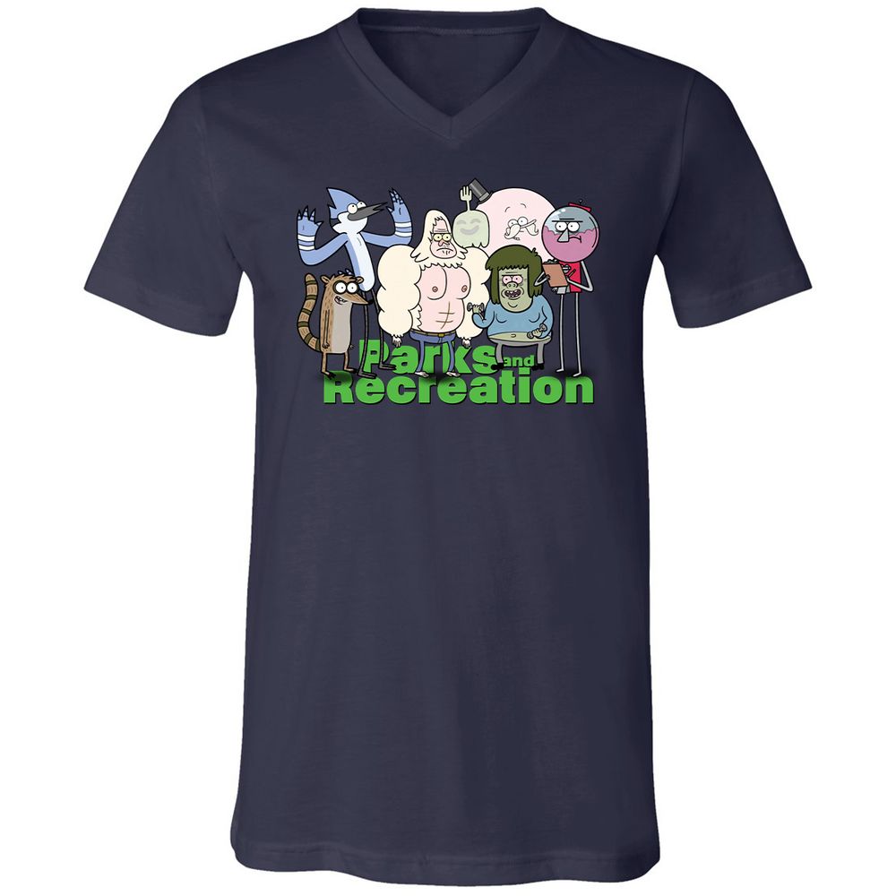 Unisex V-Neck T-Shirt - NX5JD1PC - Navy - 2