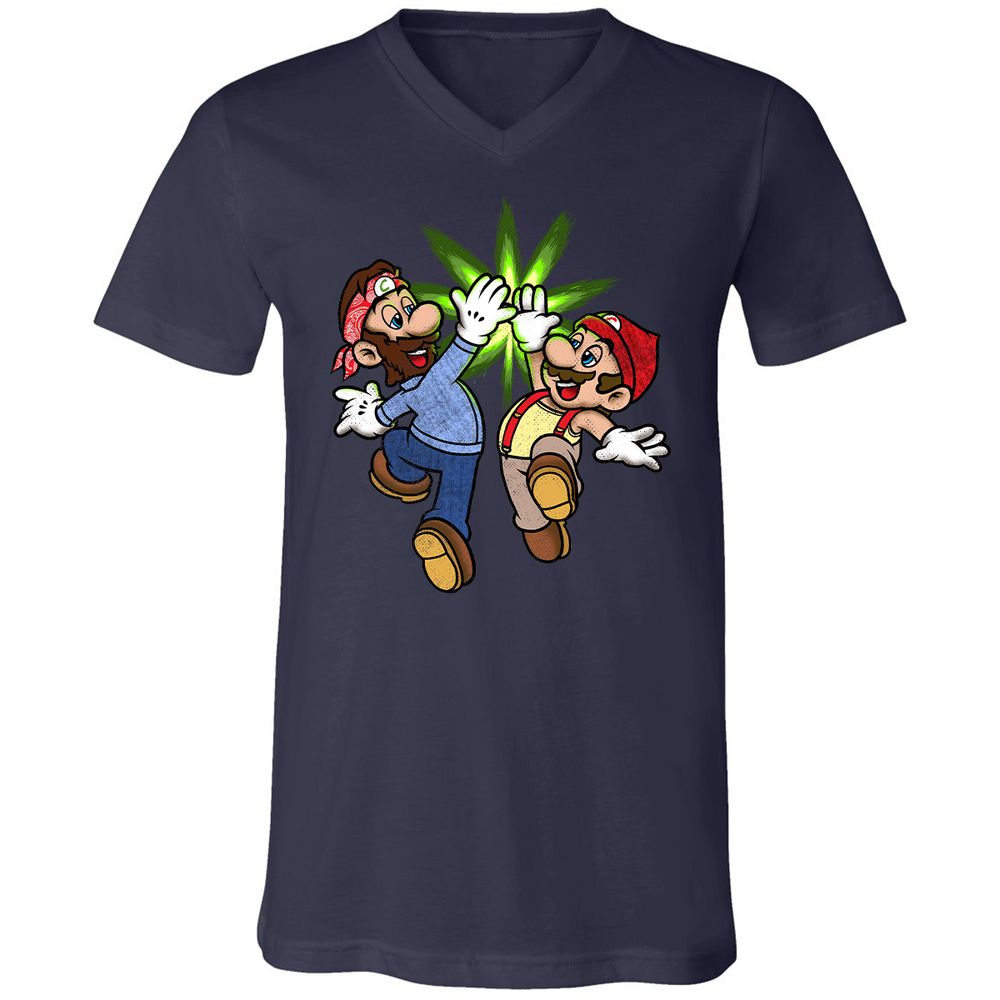 Unisex V-Neck T-Shirt - HKUP1CQE - Navy - 2