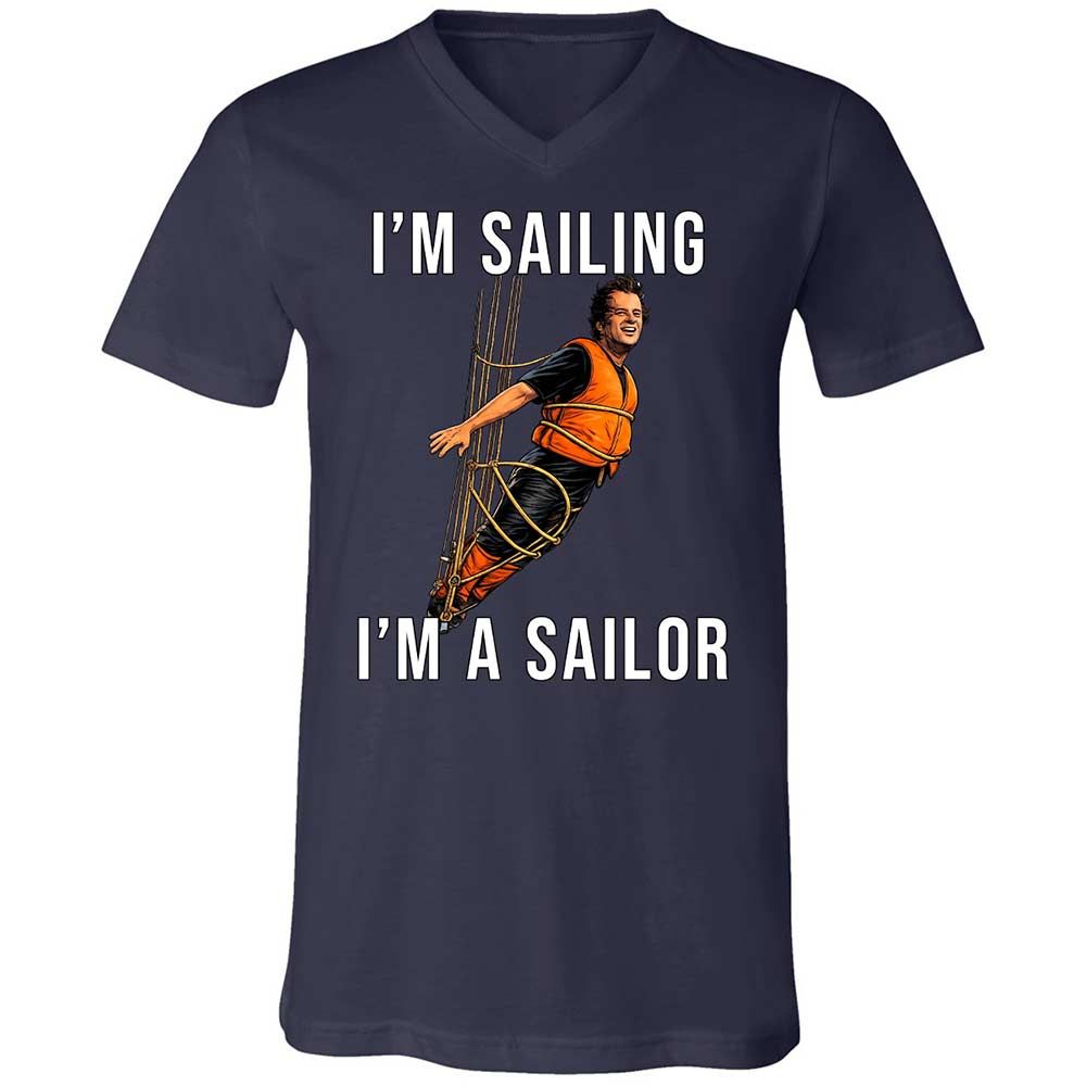 Unisex V-Neck T-Shirt - 3K1K1XGT - Navy - 2