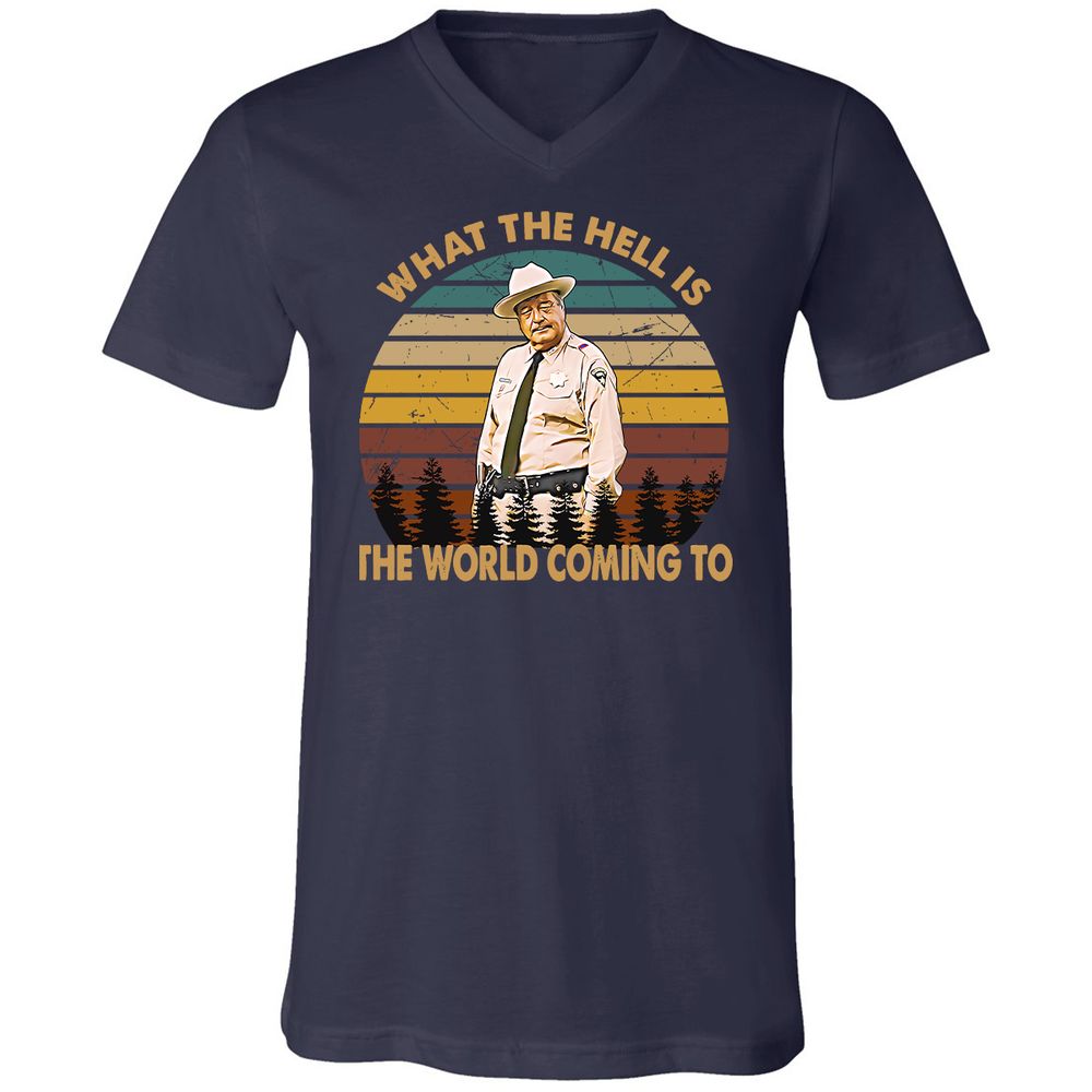 Unisex V-Neck T-Shirt - DZM1UDLM - Navy - 2