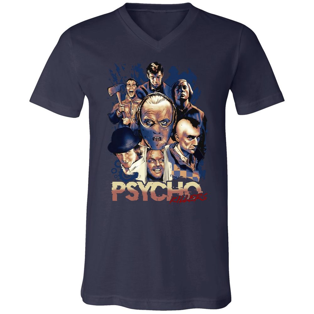 Unisex V-Neck T-Shirt - WVM5TLHR - Navy - 2