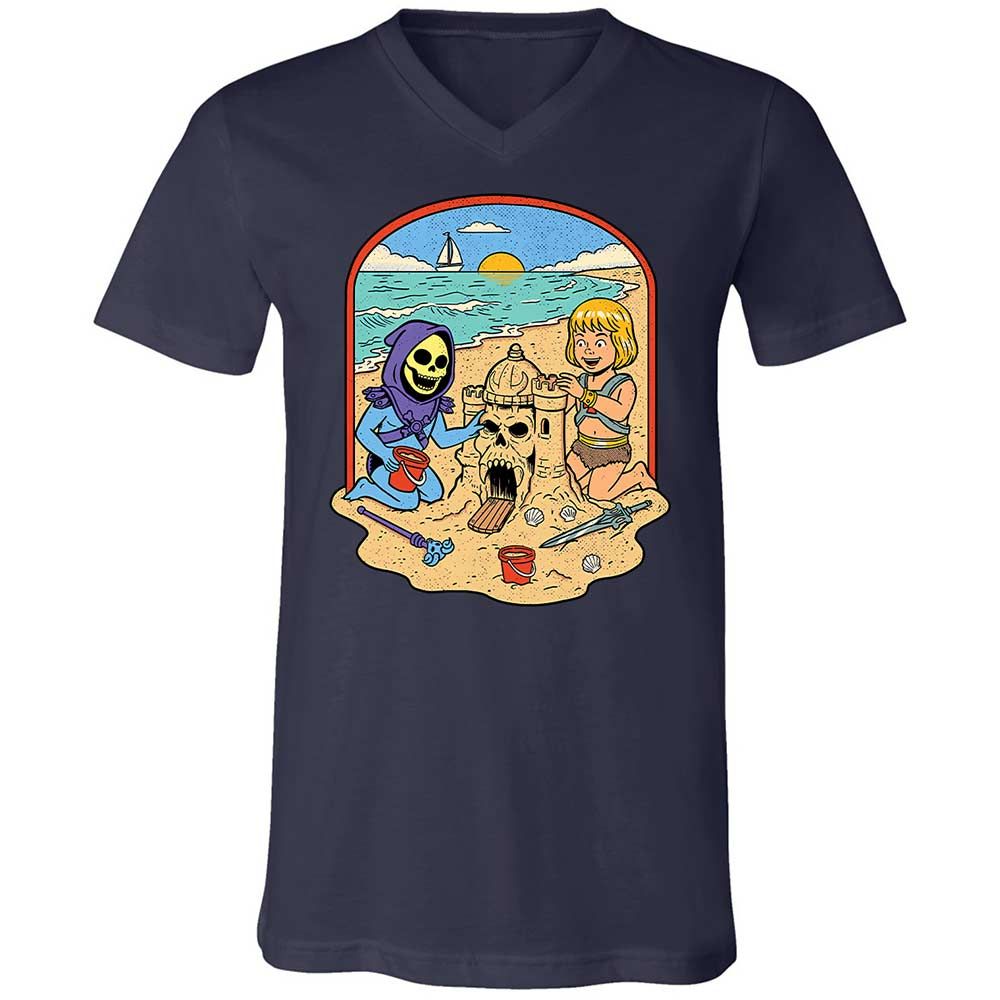 Unisex V-Neck T-Shirt - 4QX3H2ES - Navy - 2