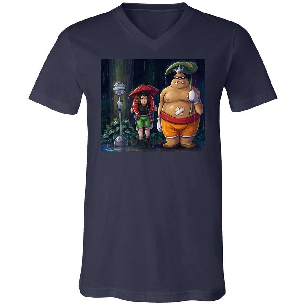 Unisex V-Neck T-Shirt - ZMMYEUBV - Navy - 2