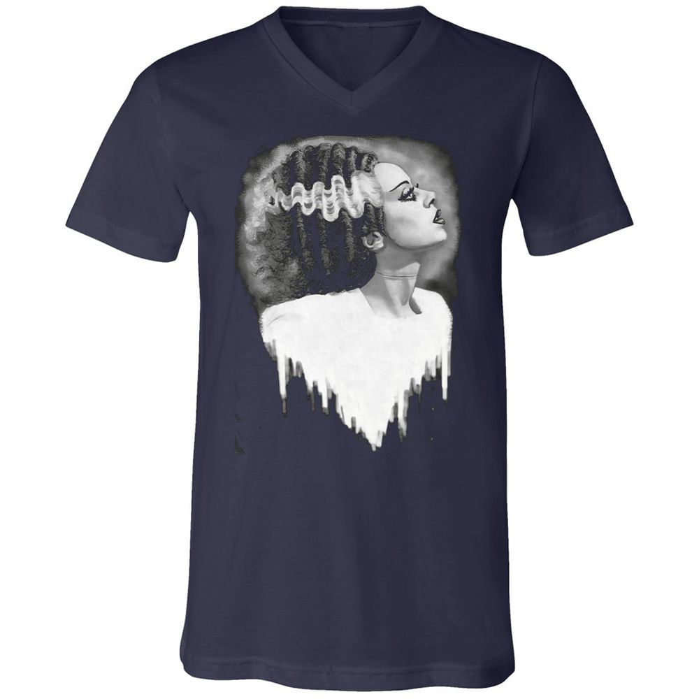 Unisex V-Neck T-Shirt - F6U64ECS - Navy - 2