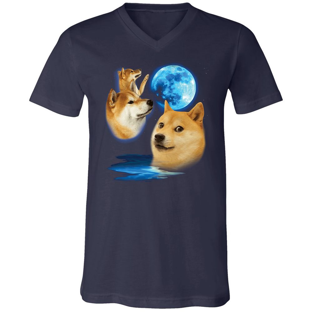 Unisex V-Neck T-Shirt - 6ZHD1HUZ - Navy - 2