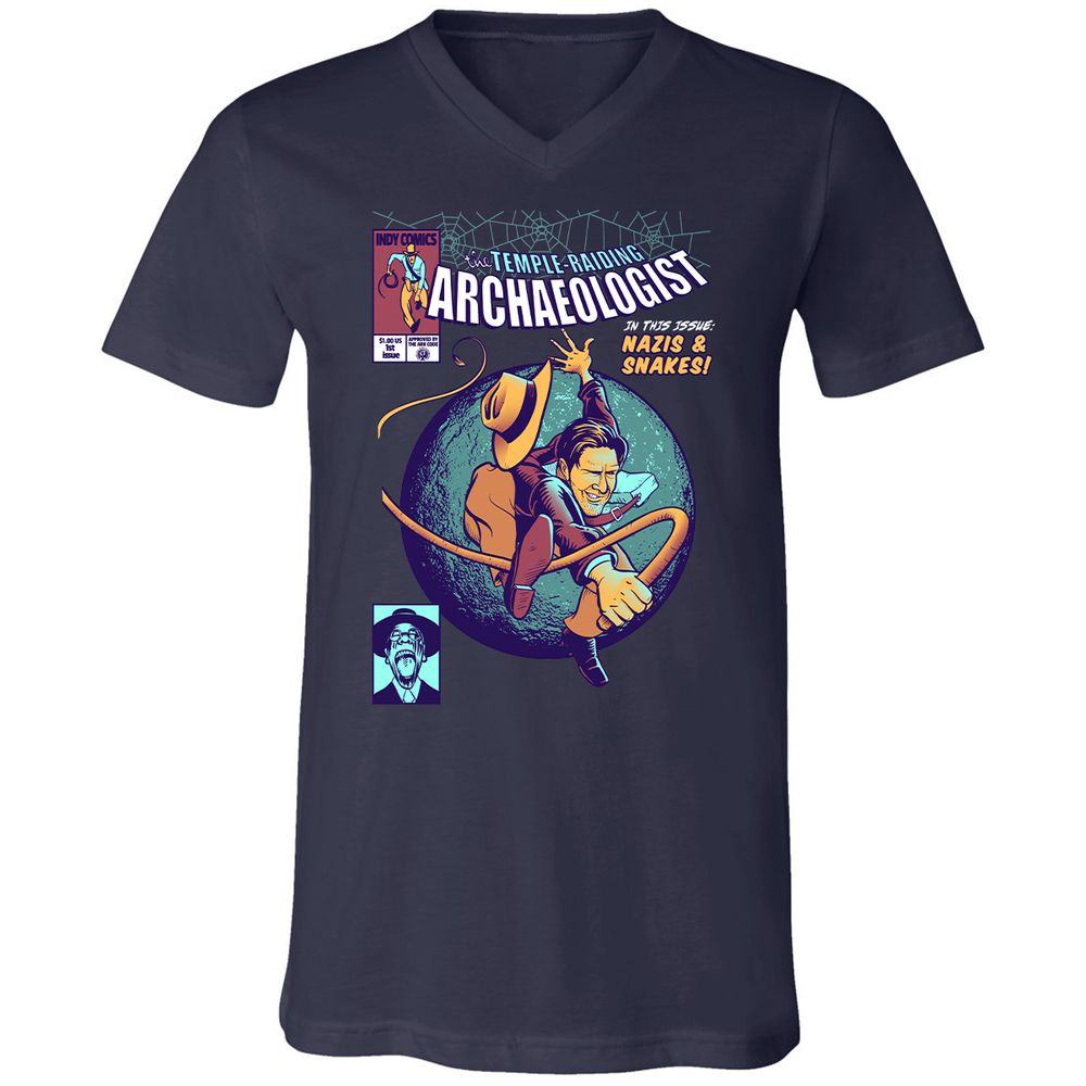 Unisex V-Neck T-Shirt - BNNYYSX8 - Navy - 2