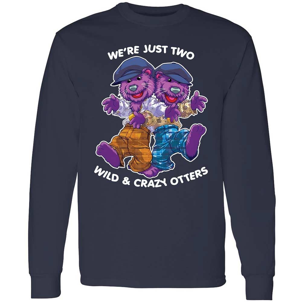 Two wild & crazy otters - Navy - 2