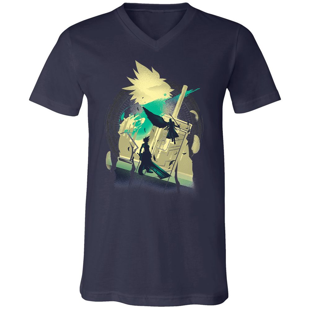 Unisex V-Neck T-Shirt - ZB9JHKPF - Navy - 2