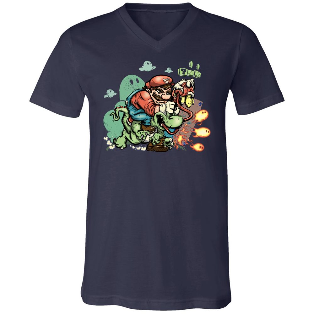 Unisex V-Neck T-Shirt - YWADZVZE - Navy - 2