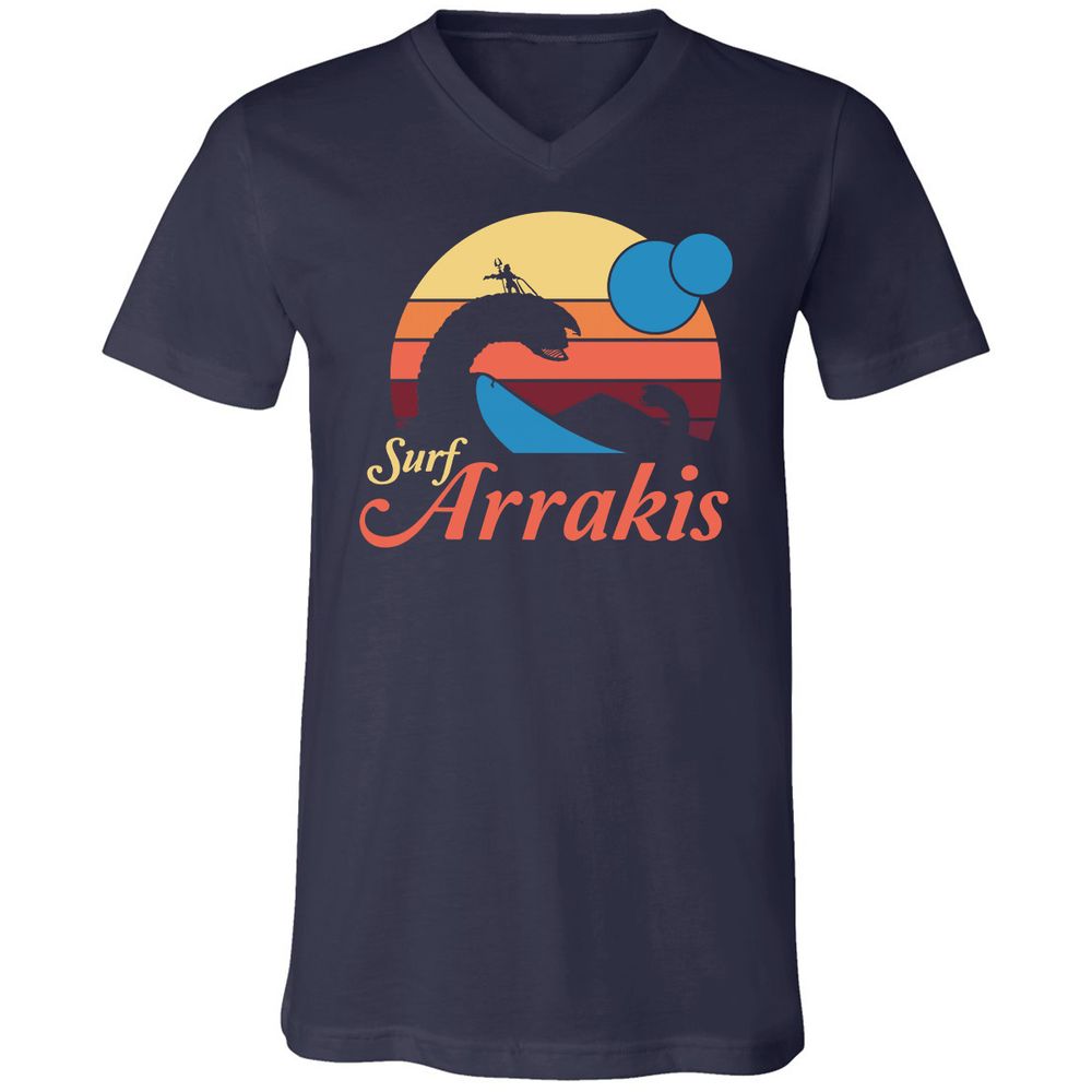 Unisex V-Neck T-Shirt - CBK8395W - Navy - 2