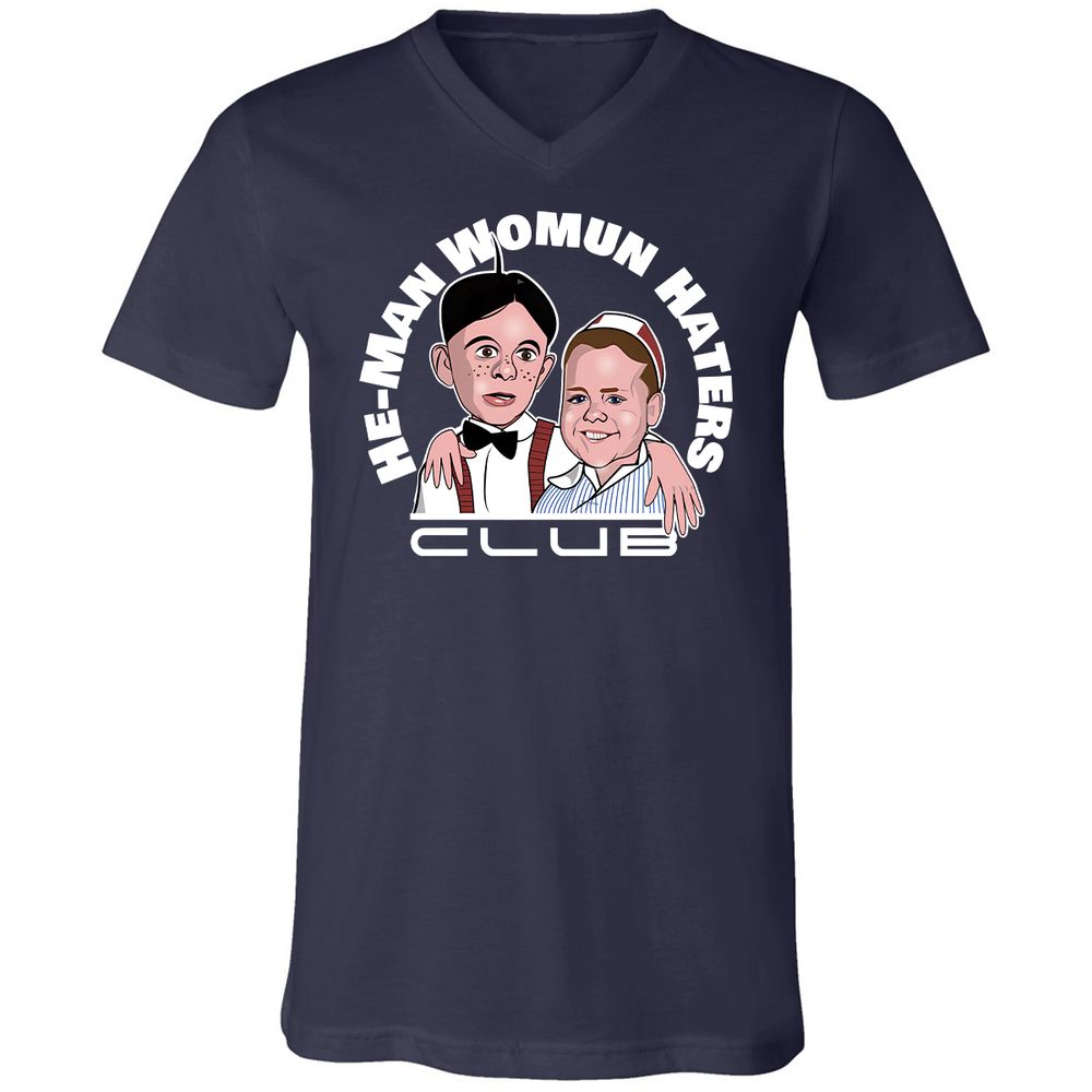 Unisex V-Neck T-Shirt - NZM4XFY2 - Navy - 2