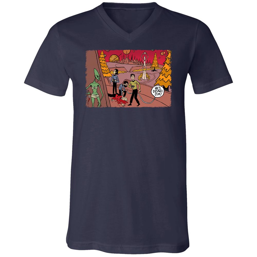 Unisex V-Neck T-Shirt - 6X8JSEMB - Navy - 2