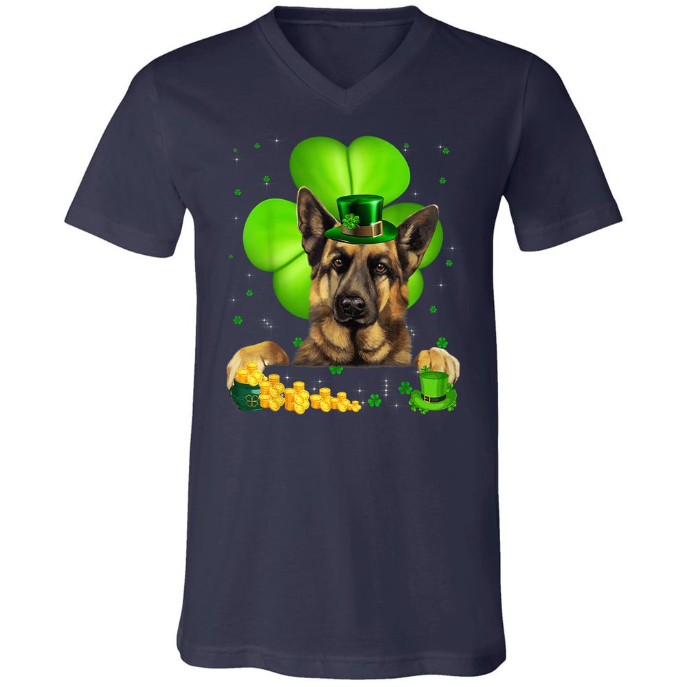 Unisex V-Neck T-Shirt - 3WDFCB4P - Navy - 2