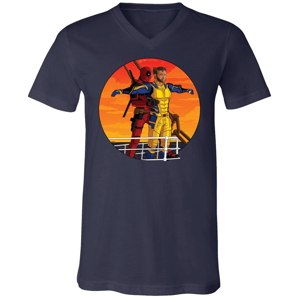 Unisex V-Neck T-Shirt - 1J8ZB4R5 - Navy - 2