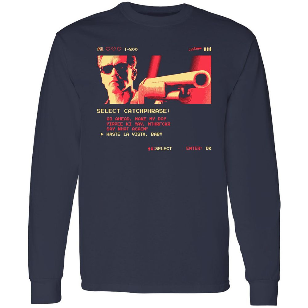 Long Sleeve T-Shirt - US1QCHNA - Navy - 2