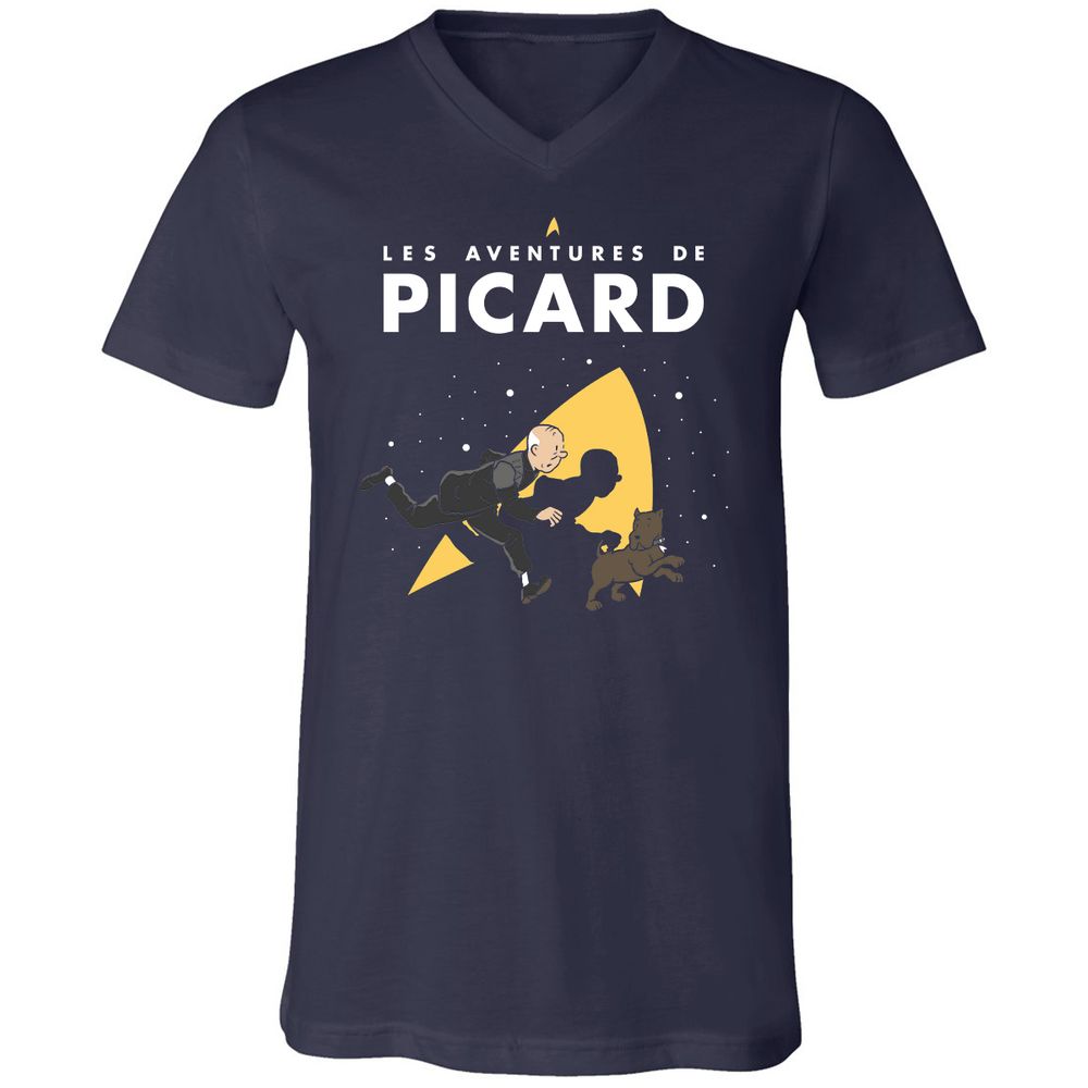 Unisex V-Neck T-Shirt - LZW8TEDW - Navy - 2