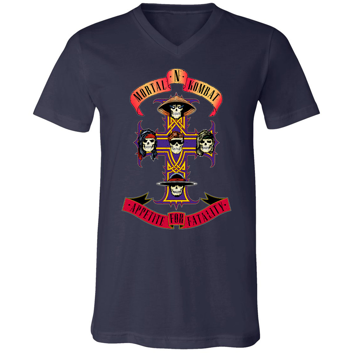 Unisex V-Neck T-Shirt - EB1QCC9P - Navy - 2