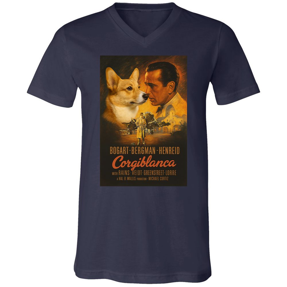 Unisex V-Neck T-Shirt - G7T25YXS - Navy - 2