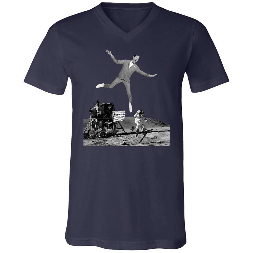 Unisex V-Neck T-Shirt - B3YWWST6 - Navy - 2