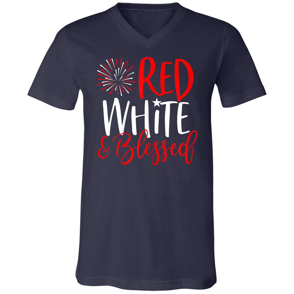 Unisex V-Neck T-Shirt - 5SPZF4MN - Navy - 2