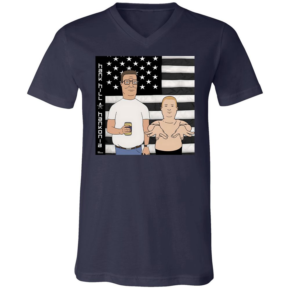 Unisex V-Neck T-Shirt - FJ74KX2E - Navy - 2