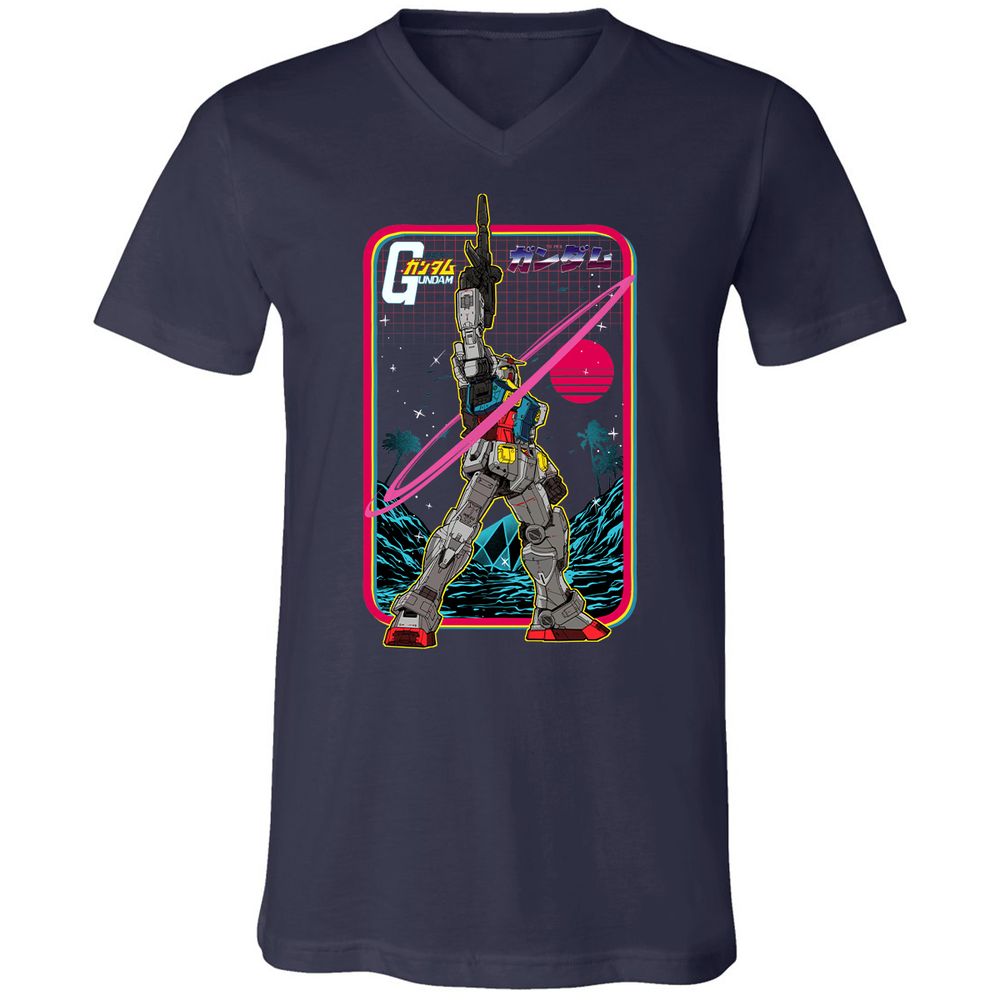 Unisex V-Neck T-Shirt - P5HGFWZ9 - Navy - 2