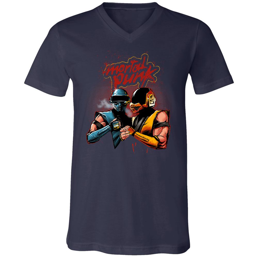 Unisex V-Neck T-Shirt - 4CFC43DX - Navy - 2