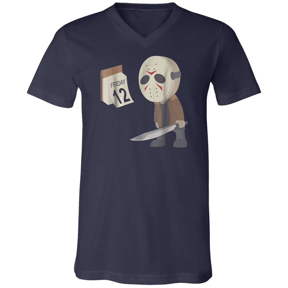 Unisex V-Neck T-Shirt - AKW3ZVBS - Navy - 2