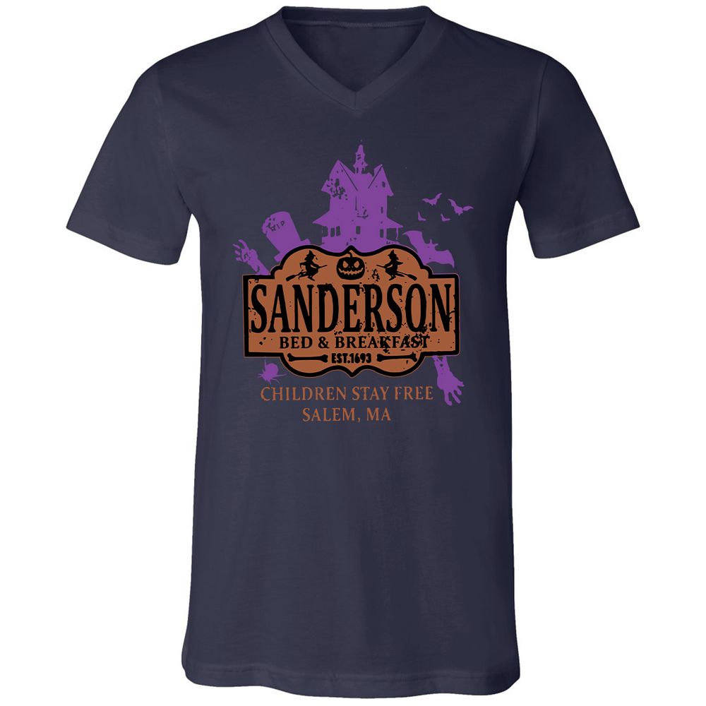 Unisex V-Neck T-Shirt - WADVTALP - Navy - 2
