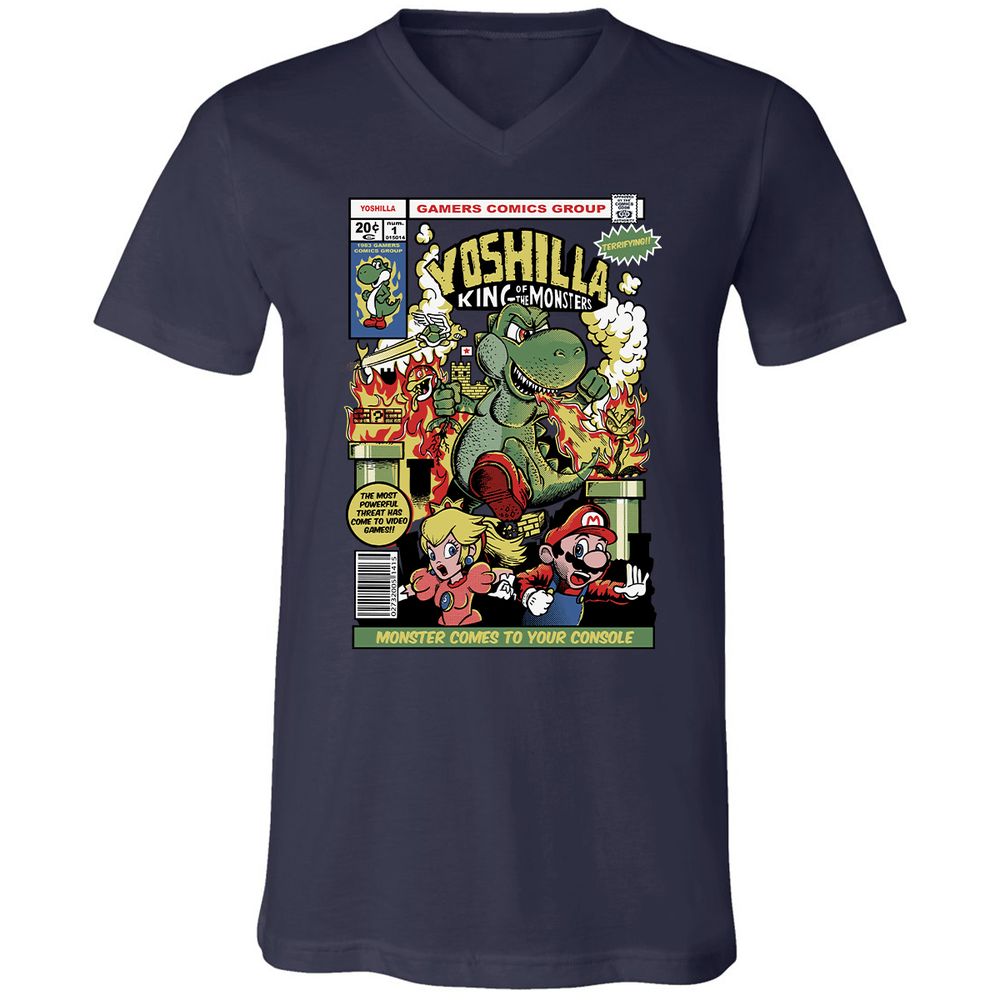 Unisex V-Neck T-Shirt - LM5NEKAH - Navy - 2
