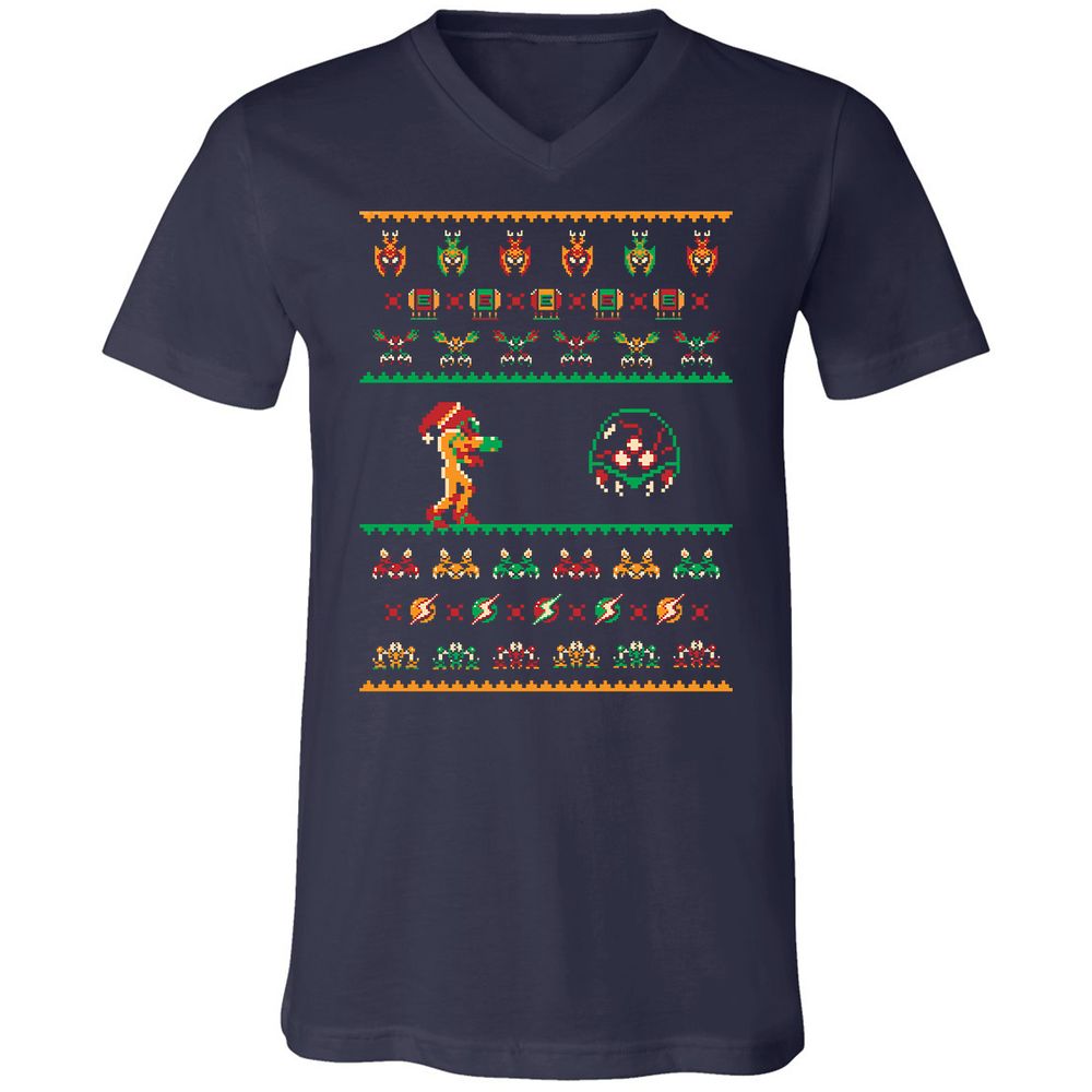 Unisex V-Neck T-Shirt - D5TCENJ3 - Navy - 2