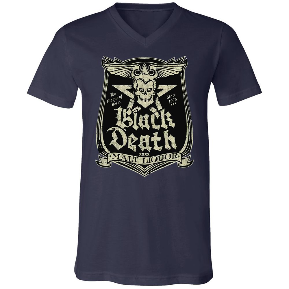 Unisex V-Neck T-Shirt - AU4JNCBE - Navy - 2