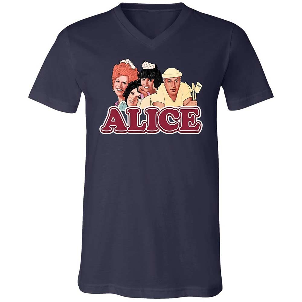 Unisex V-Neck T-Shirt - 3WGYFJZS - Navy - 2