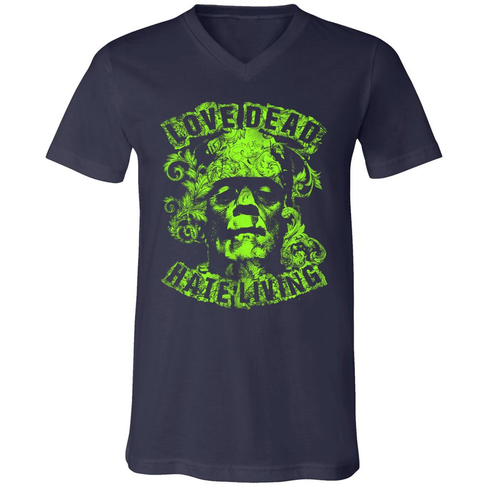 Unisex V-Neck T-Shirt - 67HHJW3M - Navy - 2