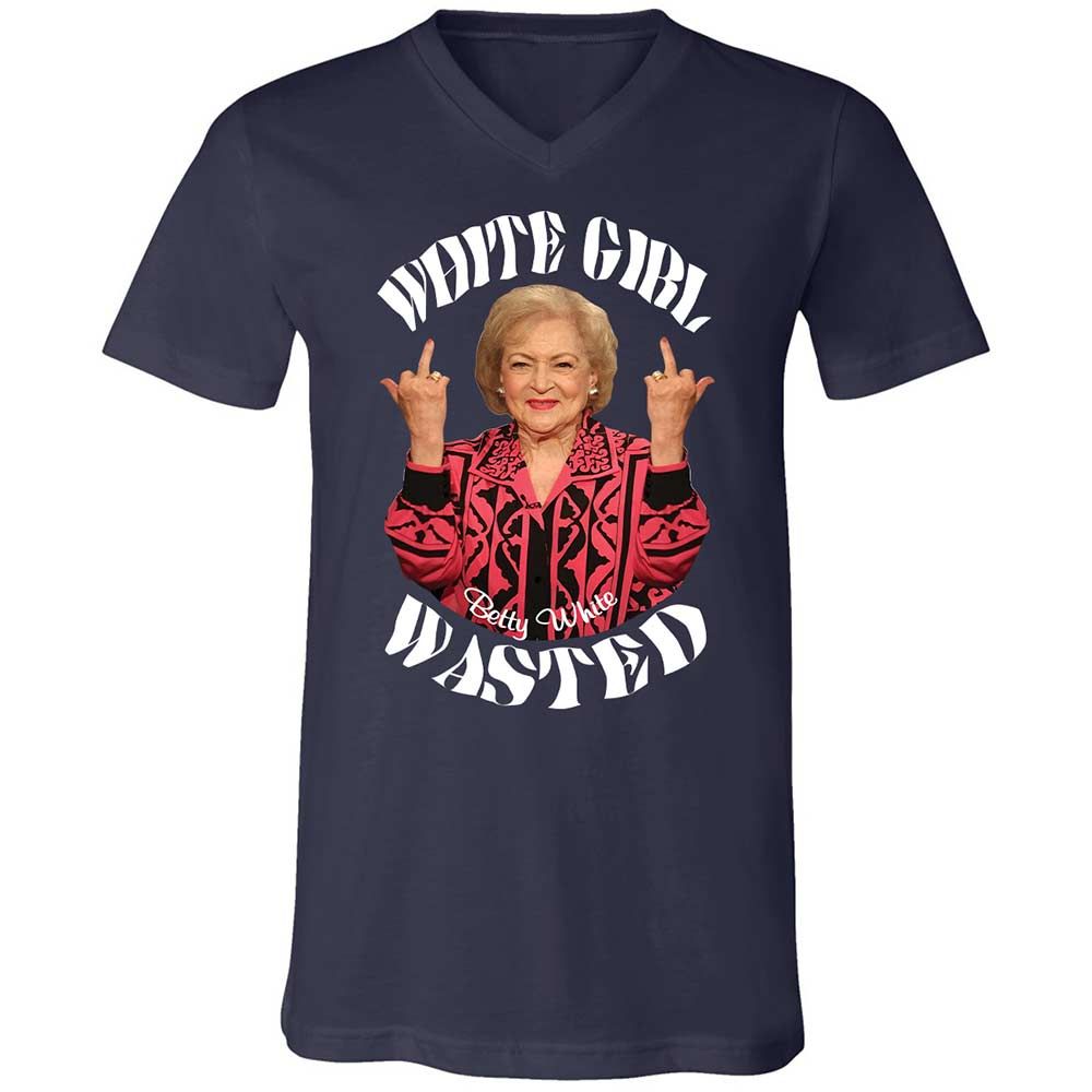 Unisex V-Neck T-Shirt - 5QLRSHA9 - Navy - 2