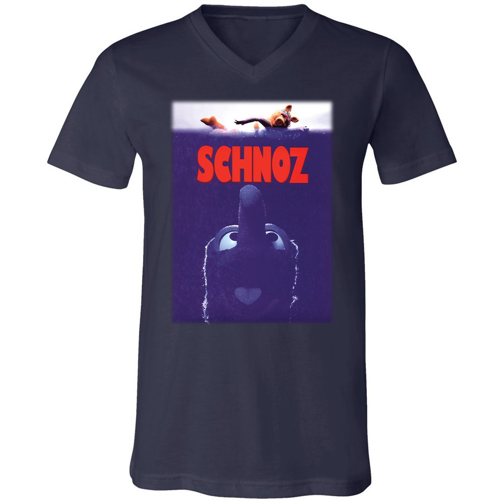 Unisex V-Neck T-Shirt - XKD9BX7R - Navy - 2