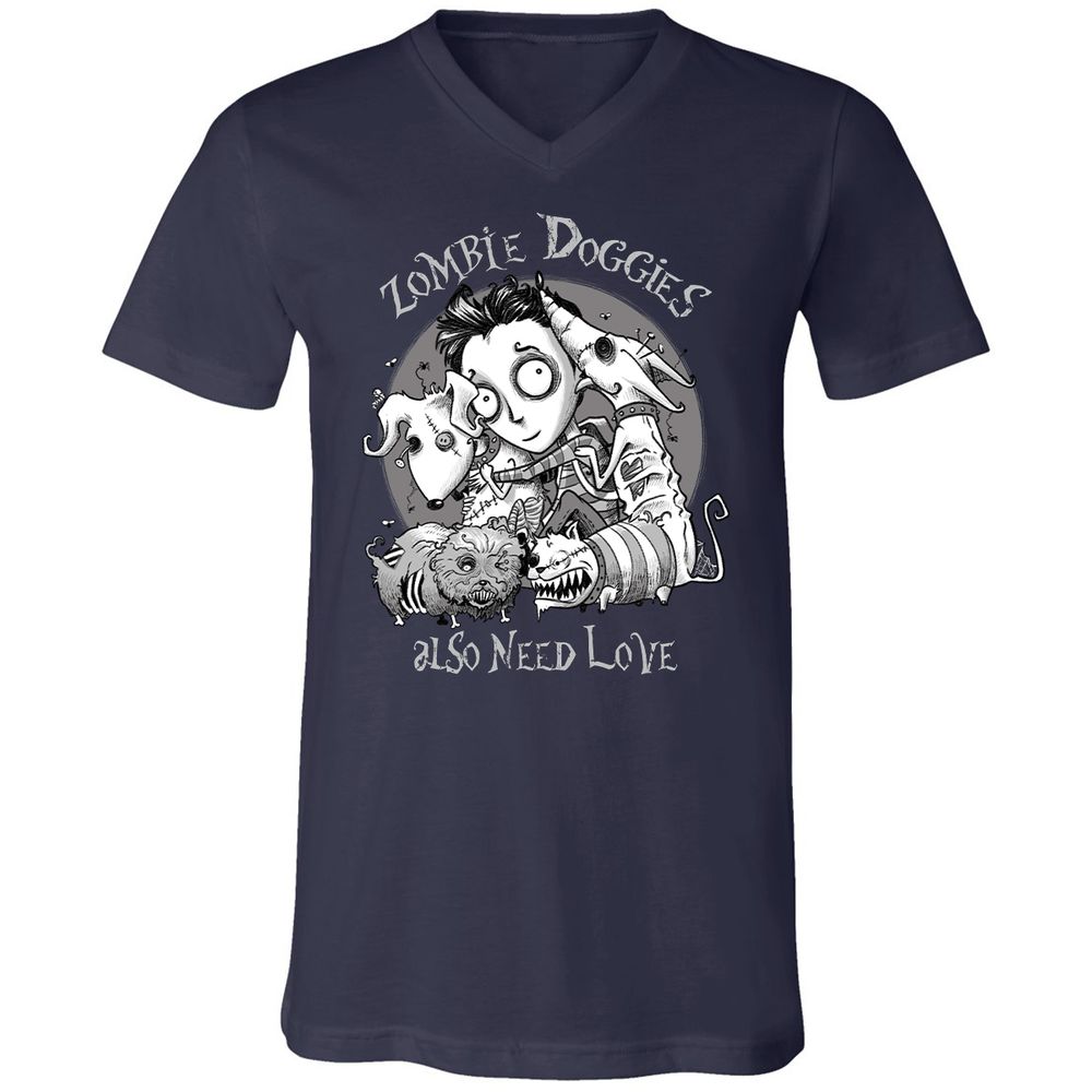 Unisex V-Neck T-Shirt - W2ARTKF4 - Navy - 2