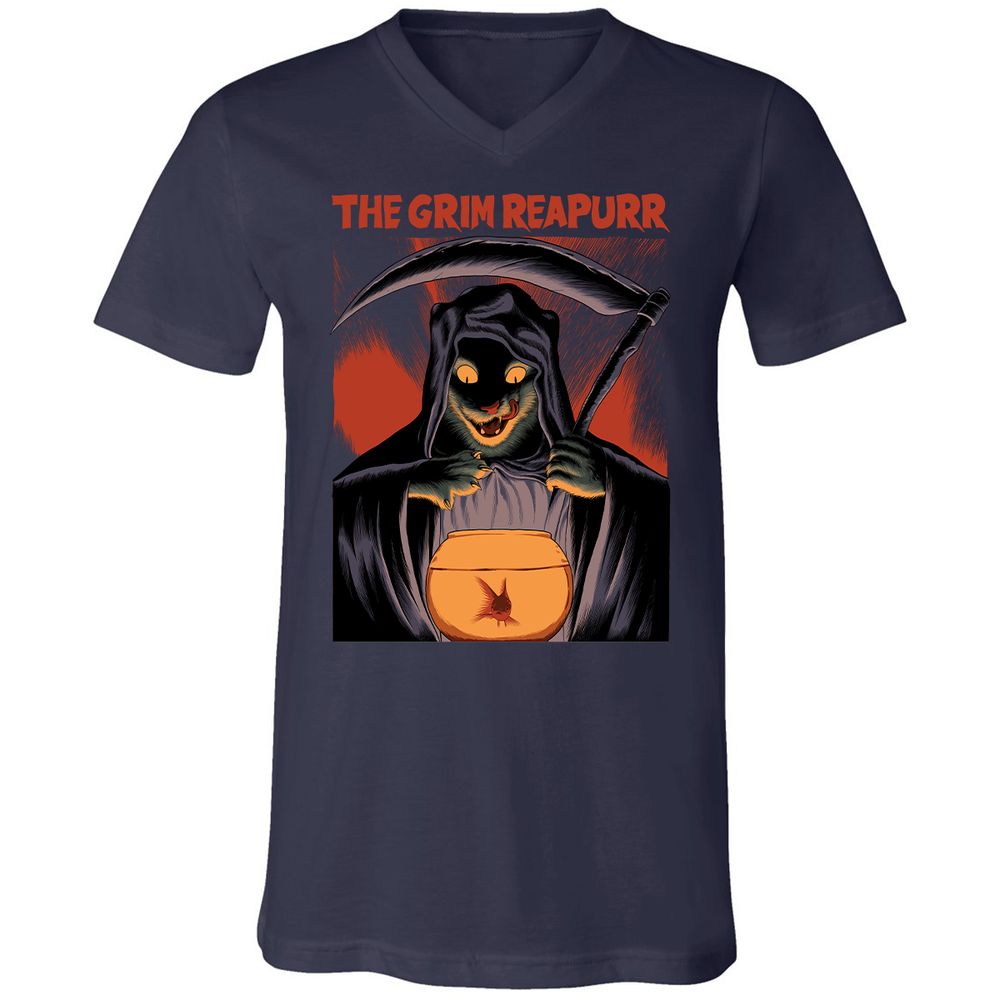 Unisex V-Neck T-Shirt - P2FJHAYT - Navy - 2