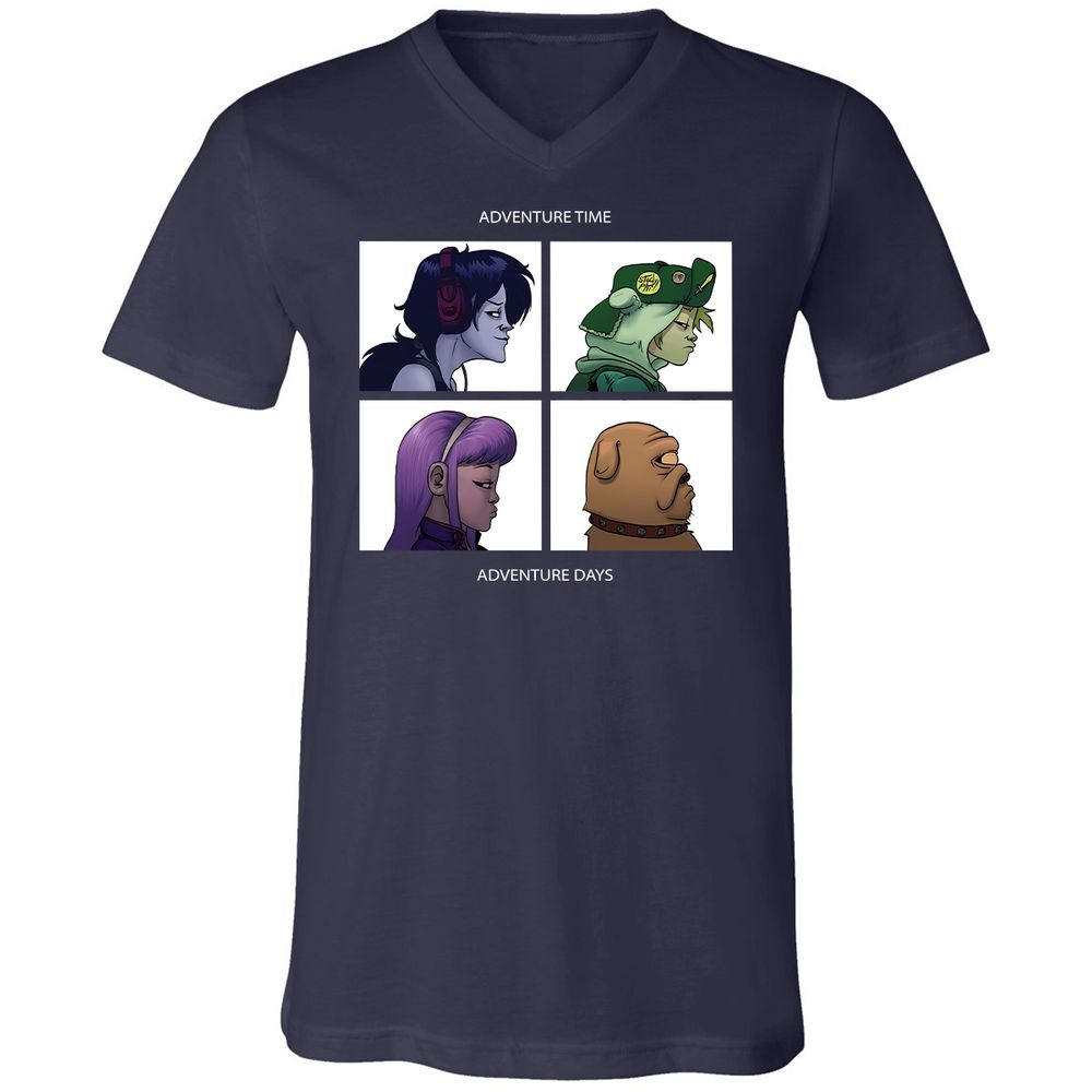 Unisex V-Neck T-Shirt - 6F5AVUWP - Navy - 2