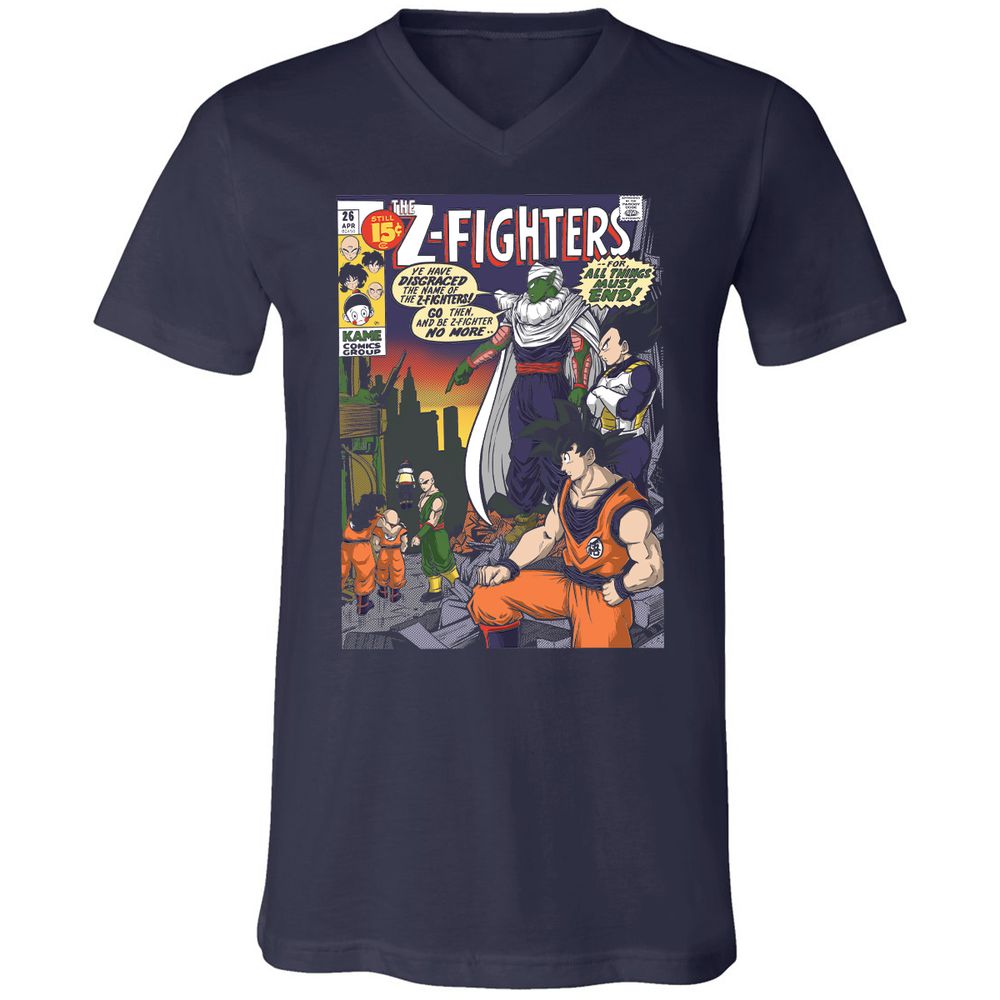 Unisex V-Neck T-Shirt - 8SUQC3H9 - Navy - 2