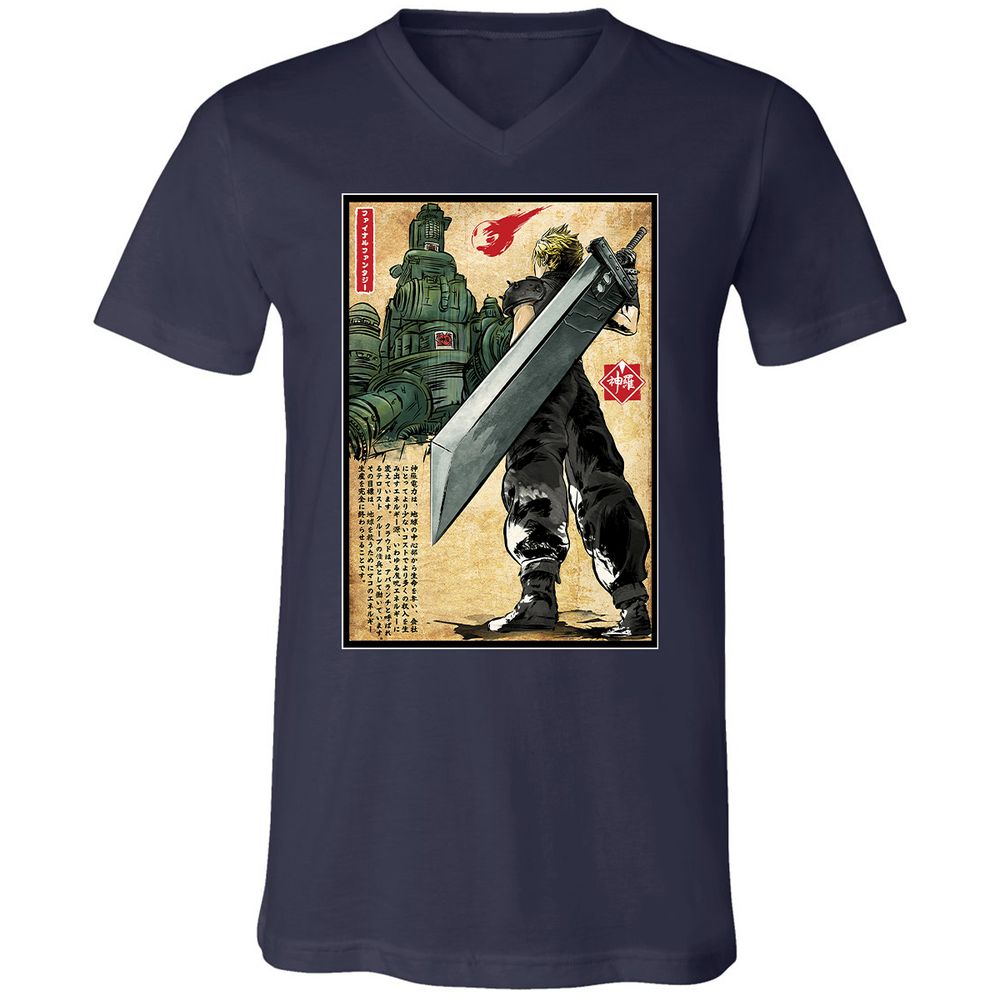 Unisex V-Neck T-Shirt - GKGG8FQ3 - Navy - 2