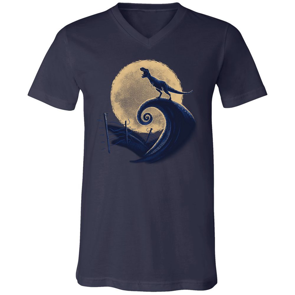 Unisex V-Neck T-Shirt - LXC479HW - Navy - 2