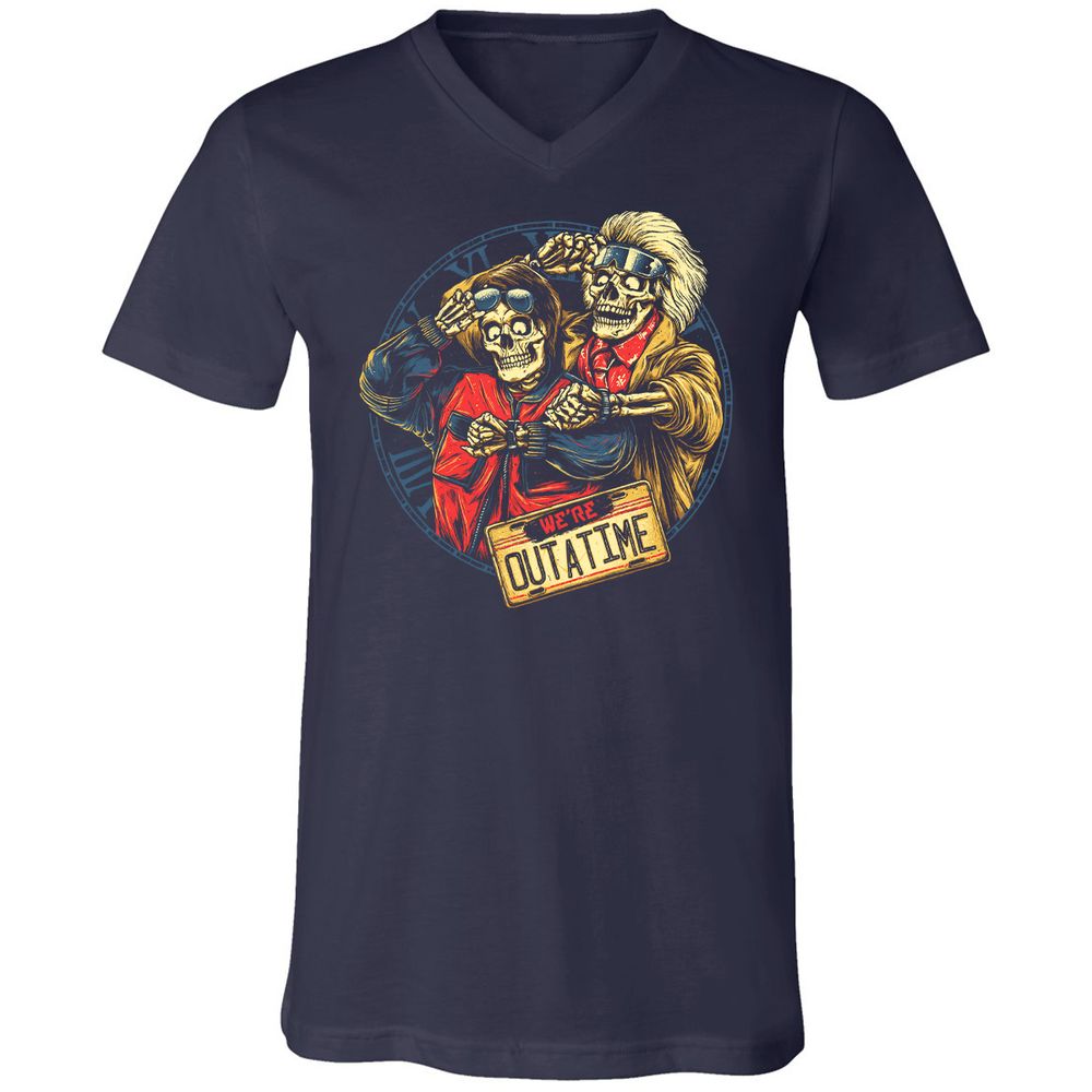 Unisex V-Neck T-Shirt - AG6XJLH8 - Navy - 2