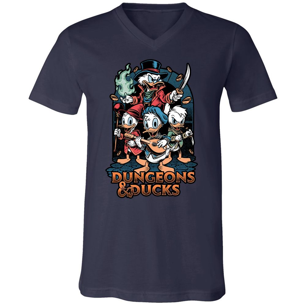 Unisex V-Neck T-Shirt - BSDYLVYT - Navy - 2