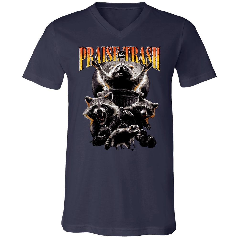 Unisex V-Neck T-Shirt - 14KXGNQQ - Navy - 2